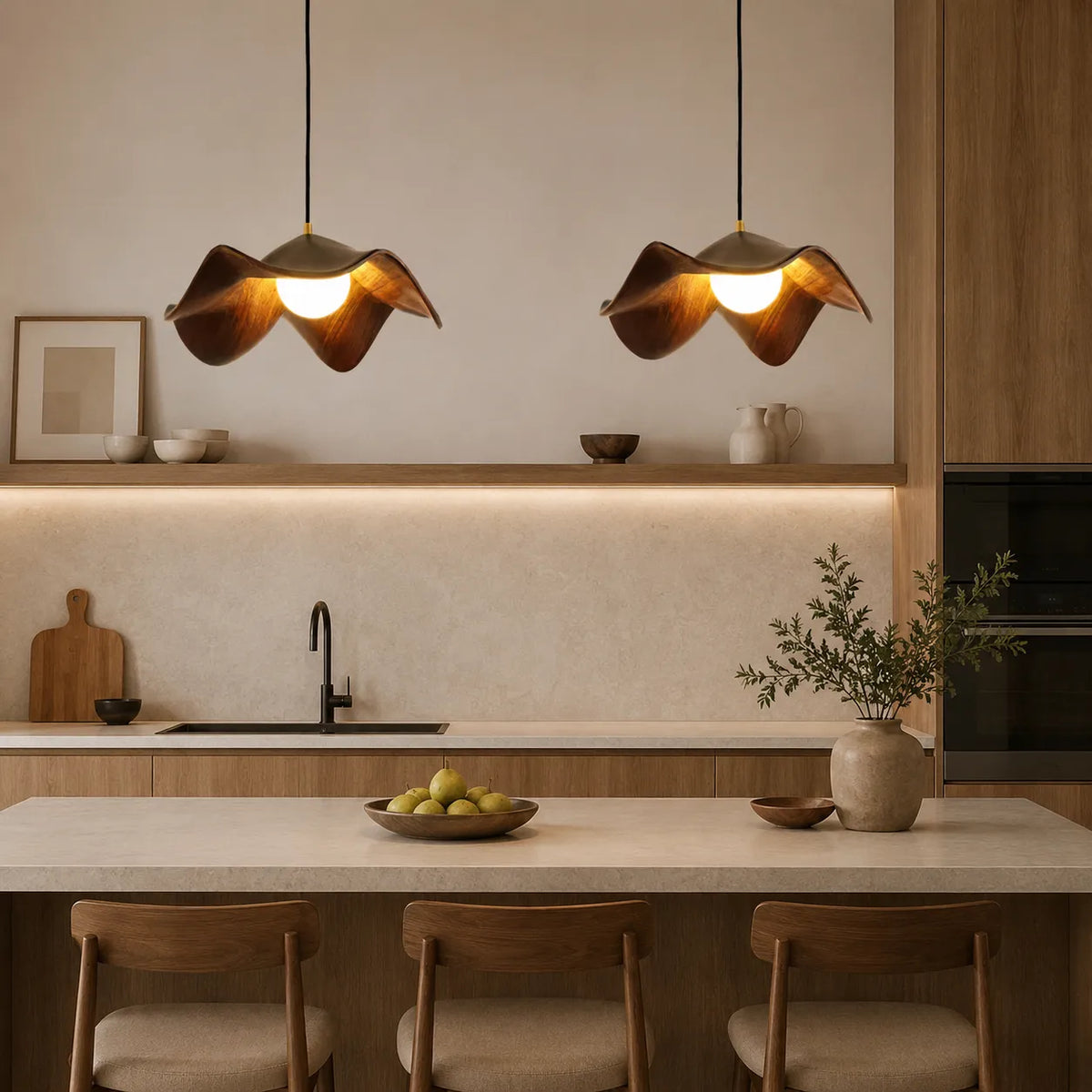 Avavia Organic Lotus Resin Dome Pendant Light