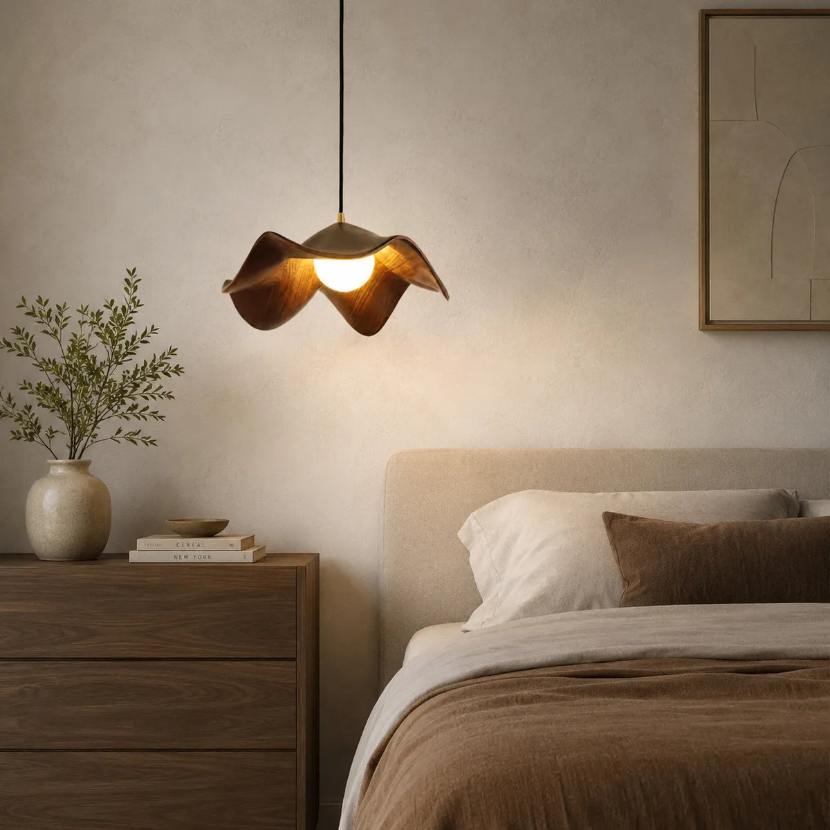 Avavia Organic Lotus Resin Dome Pendant Light