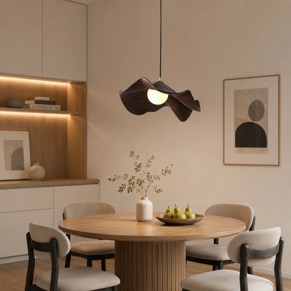 Avavia Organic Lotus Resin Dome Pendant Light