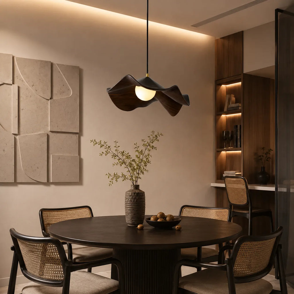 Avavia Organic Lotus Resin Dome Pendant Light