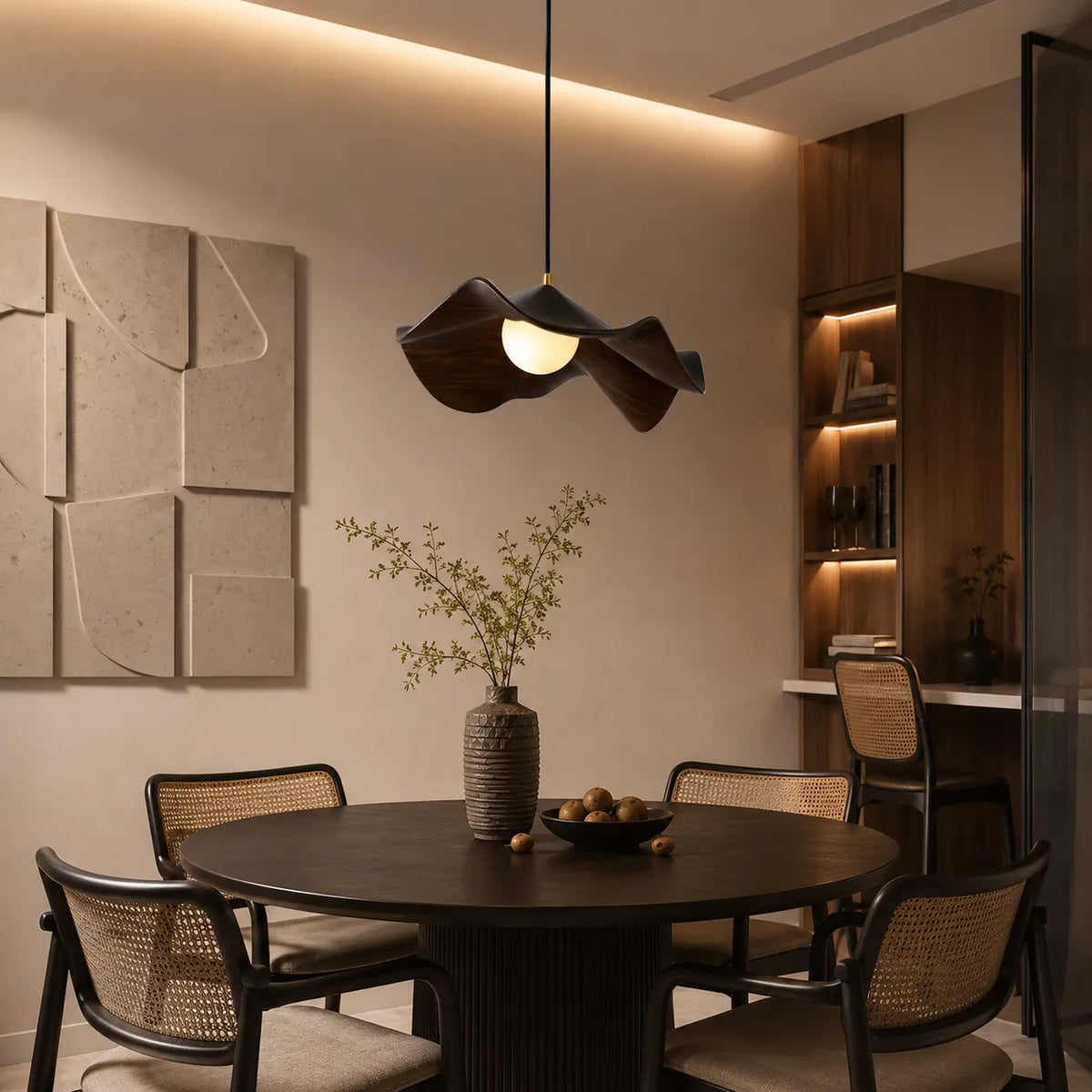 Avavia Organic Lotus Resin Dome Pendant Light