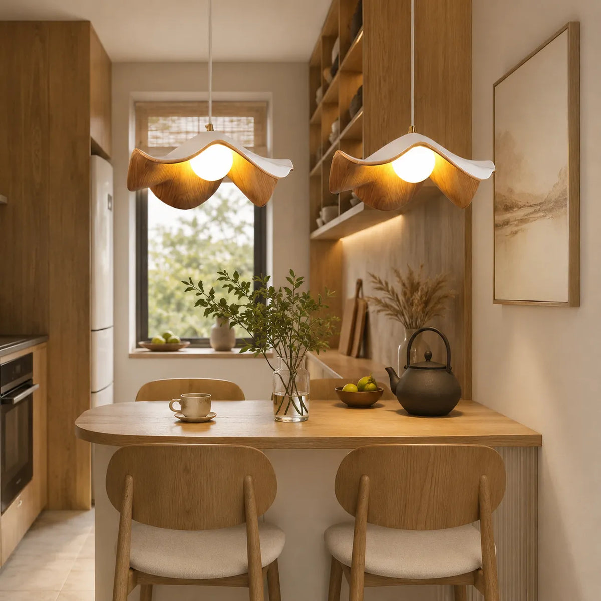 Avavia Organic Lotus Resin Dome Pendant Light