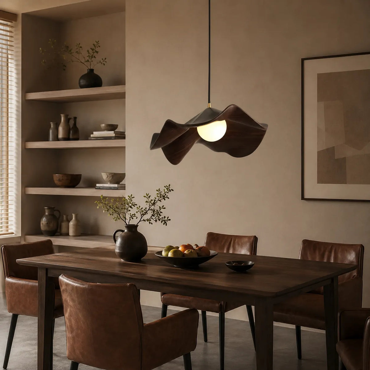 Avavia Organic Lotus Resin Dome Pendant Light