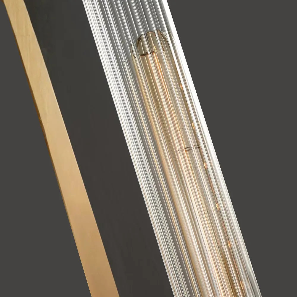 Avelela Modern Fluted Glass & Iron Wall Light