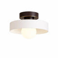 Huxley Bauhaus Brass & Glass Flush Mount Ceiling Light