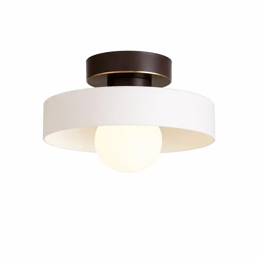 Huxley Bauhaus Brass & Glass Flush Mount Ceiling Light