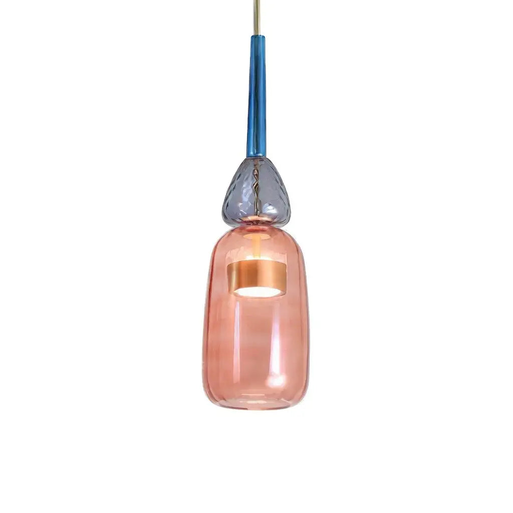 Glacia Modern Jewel-Tone Stacked Glass Pendant Light