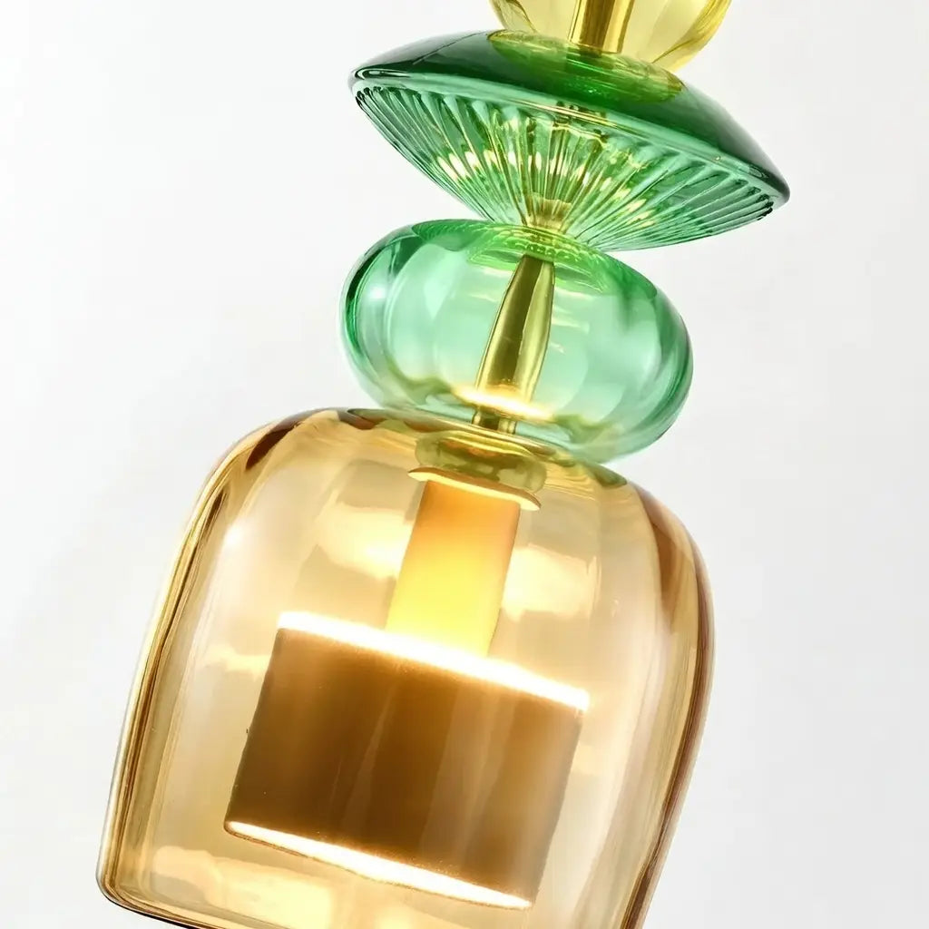 Glacia Modern Jewel-Tone Stacked Glass Pendant Light