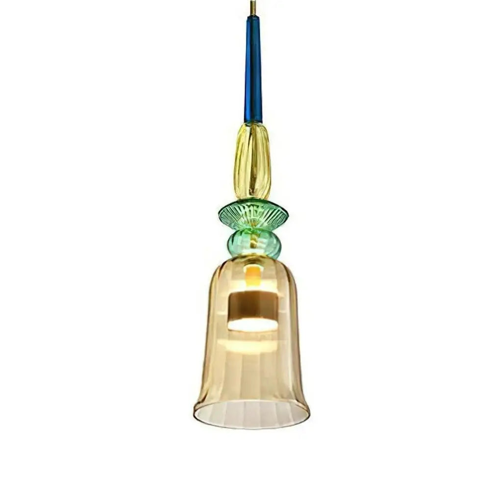 Glacia Modern Jewel-Tone Stacked Glass Pendant Light