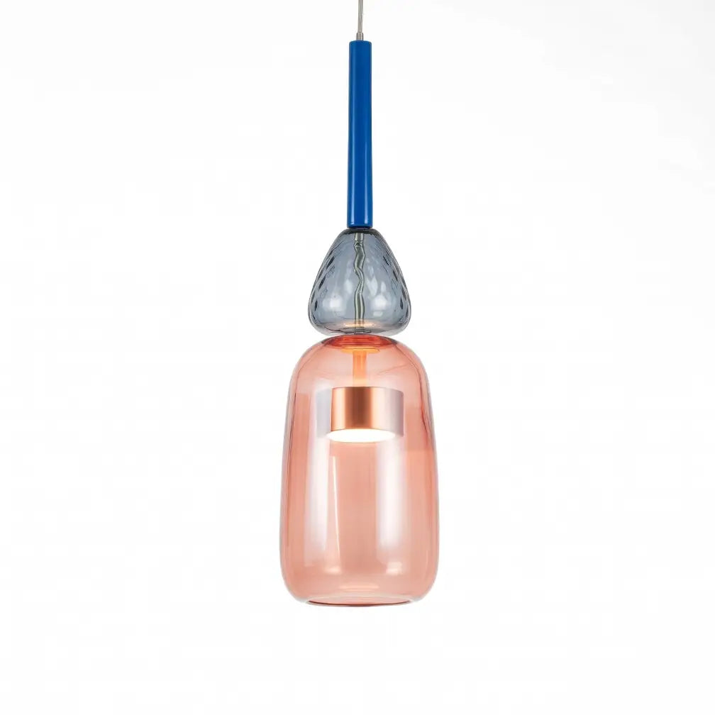 Glacia Modern Jewel-Tone Stacked Glass Pendant Light