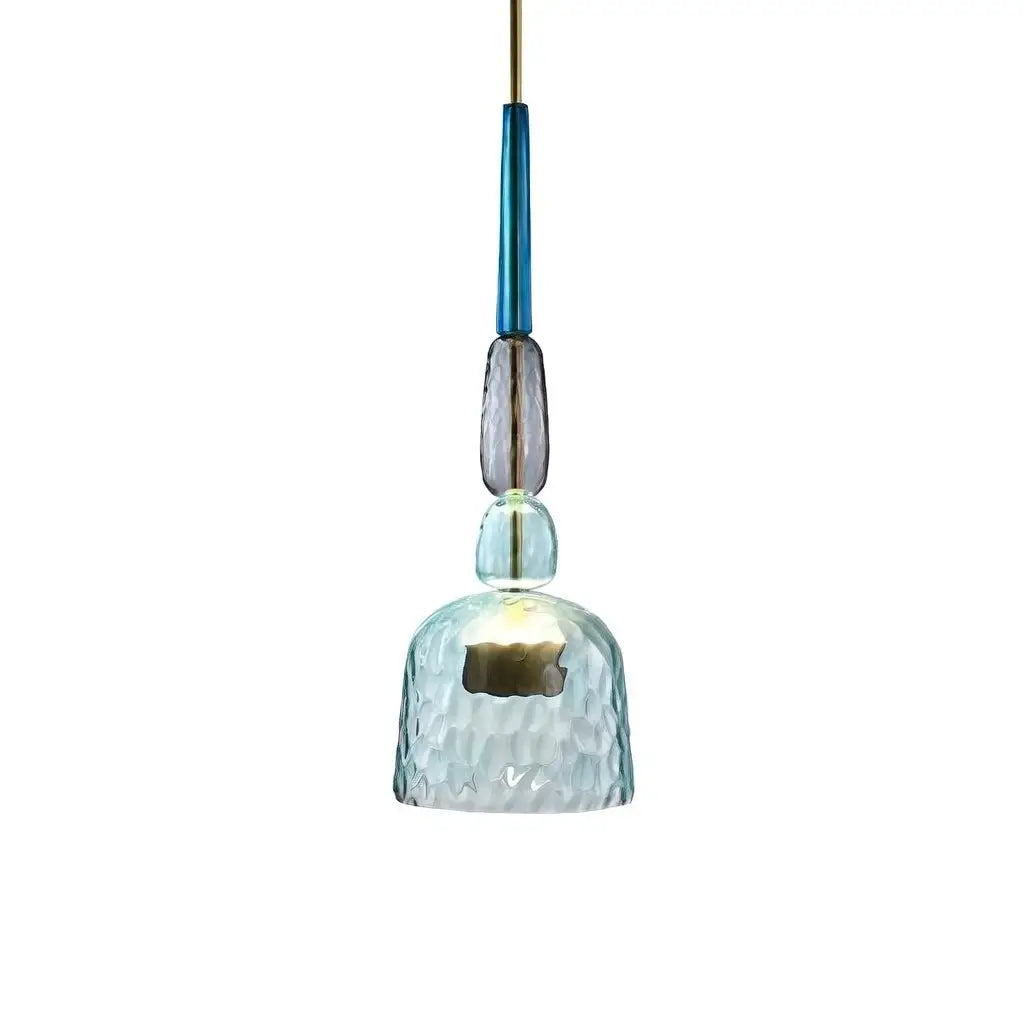Glacia Modern Jewel-Tone Stacked Glass Pendant Light
