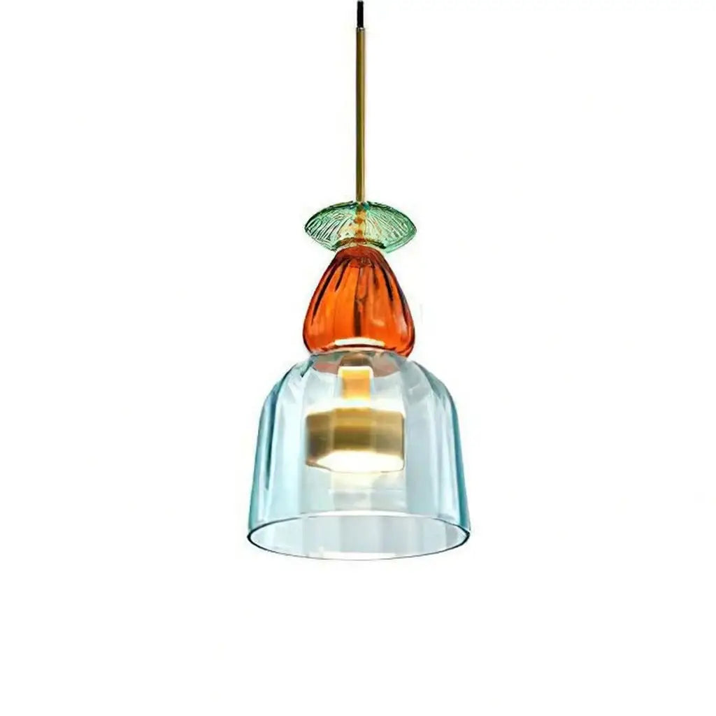 Glacia Modern Jewel-Tone Stacked Glass Pendant Light