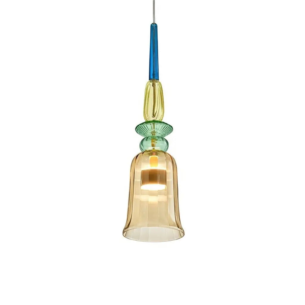 Glacia Modern Jewel-Tone Stacked Glass Pendant Light