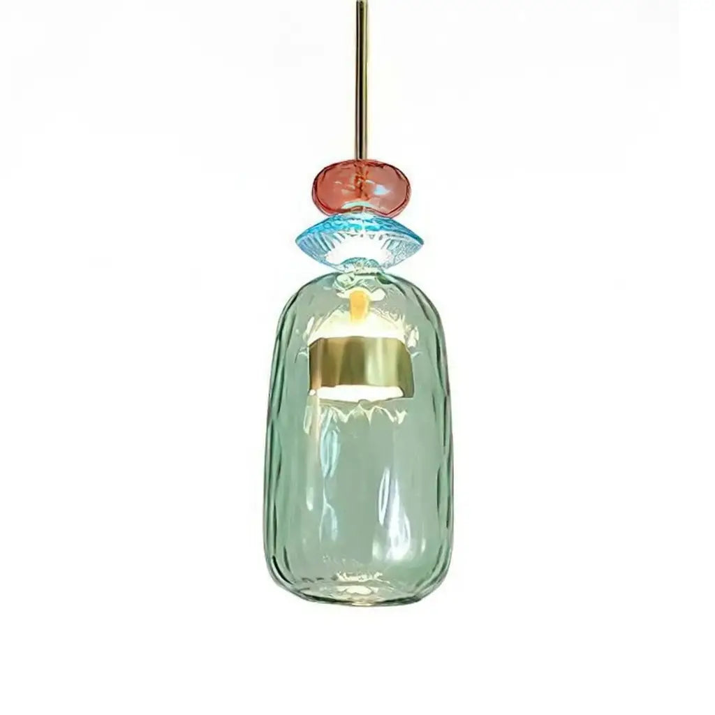 Glacia Modern Jewel-Tone Stacked Glass Pendant Light