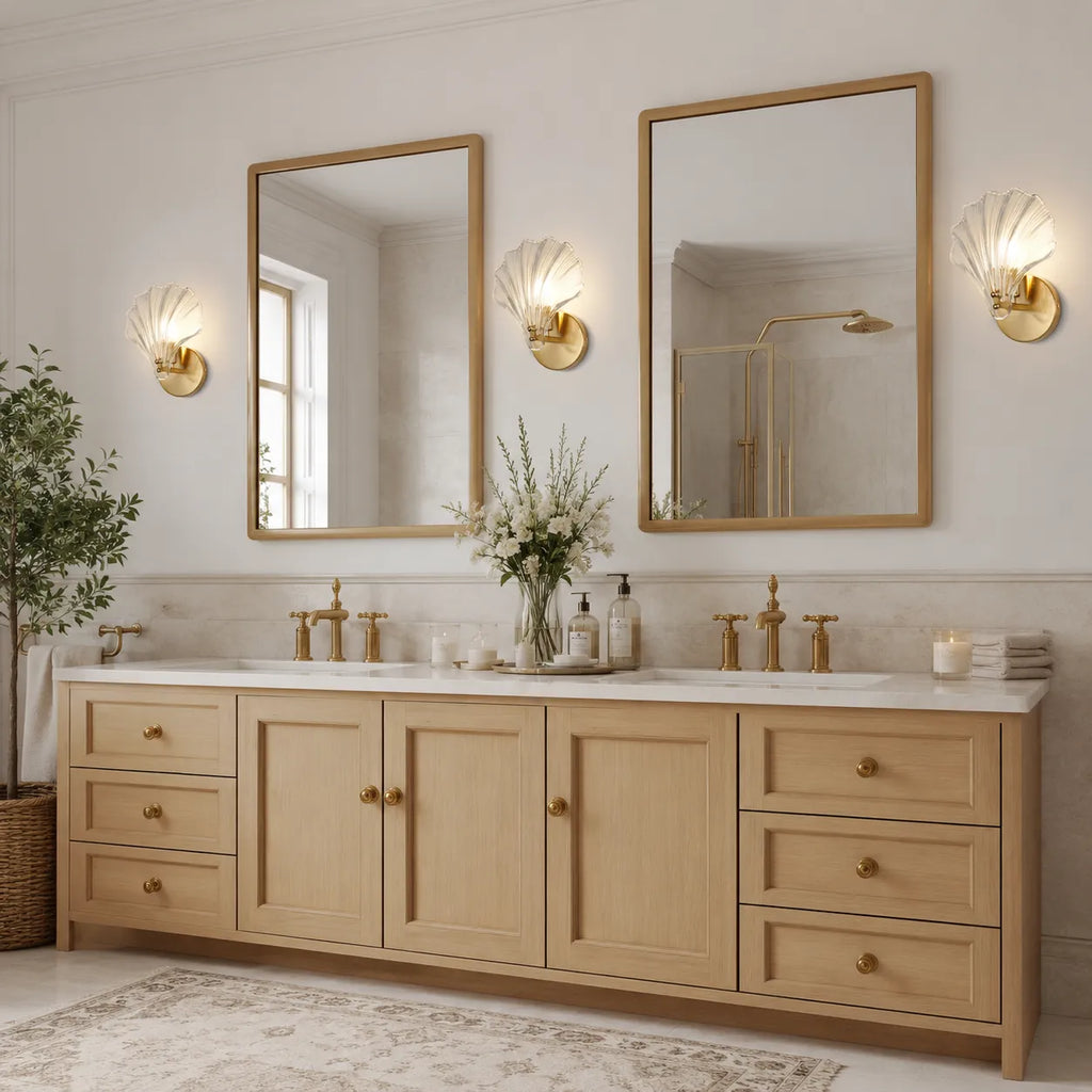 Romy Seashell Glass & Brass Wall Light