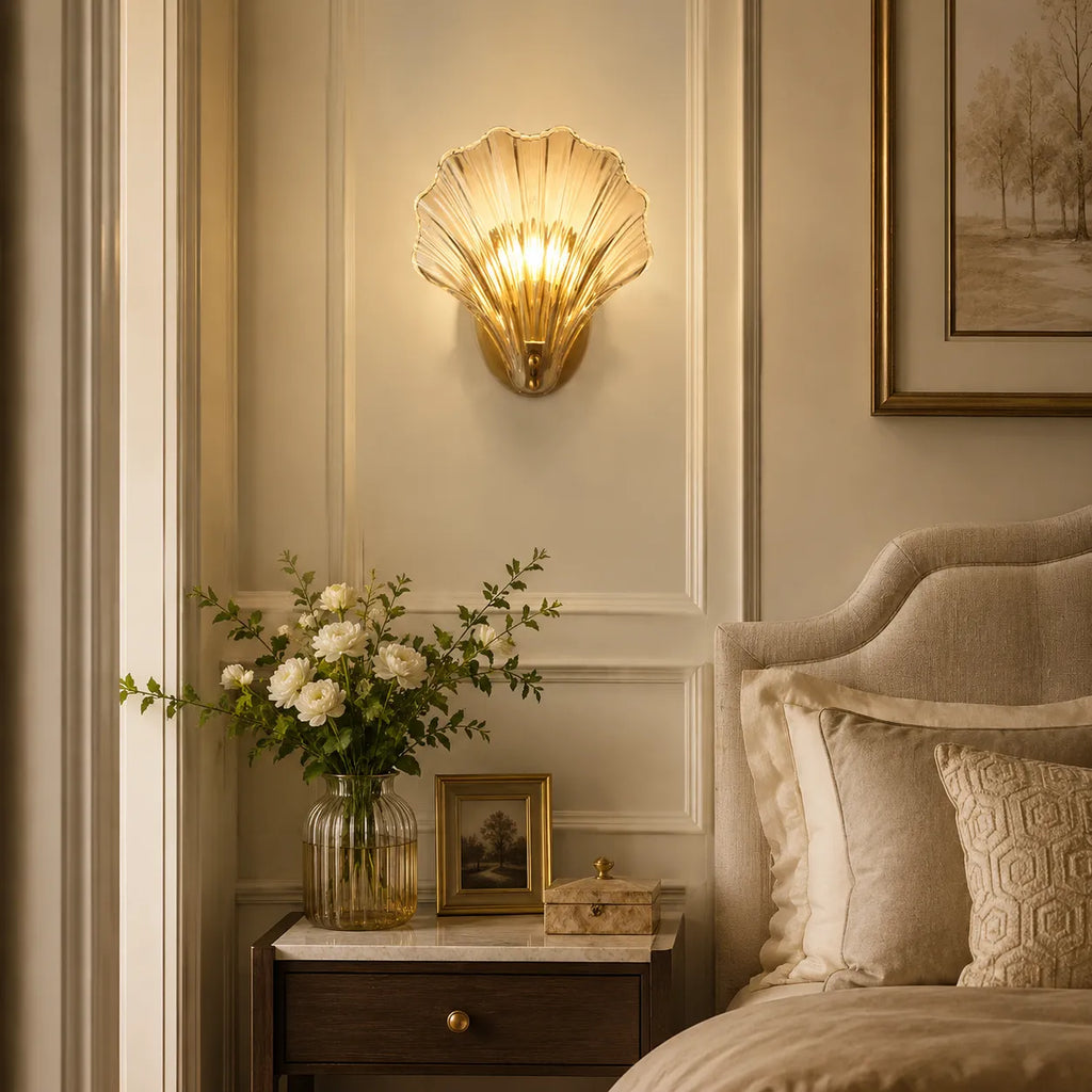 Romy Seashell Glass & Brass Wall Light
