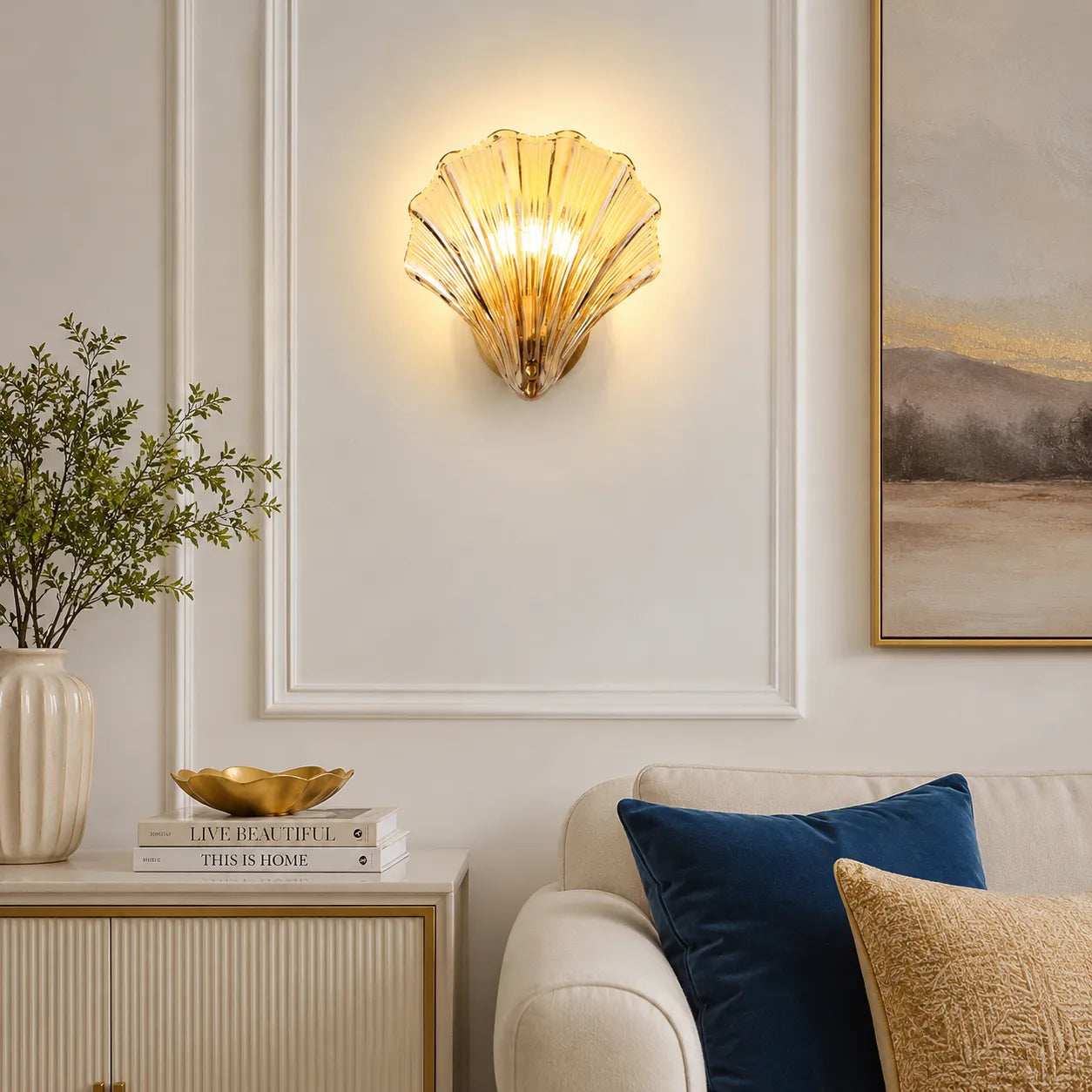 Romy Glass Seashell Wall Light