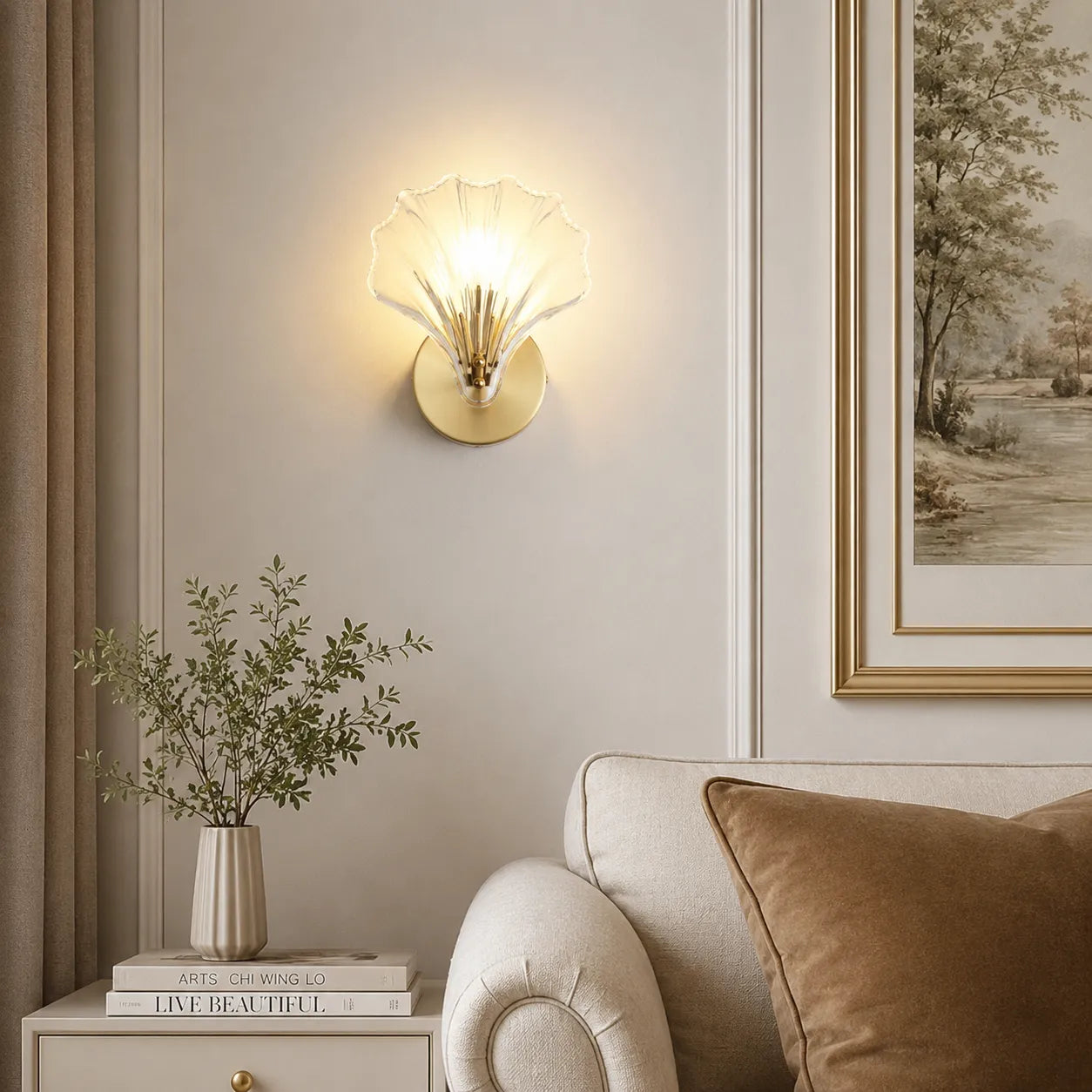 Romy Glass Seashell Wall Light