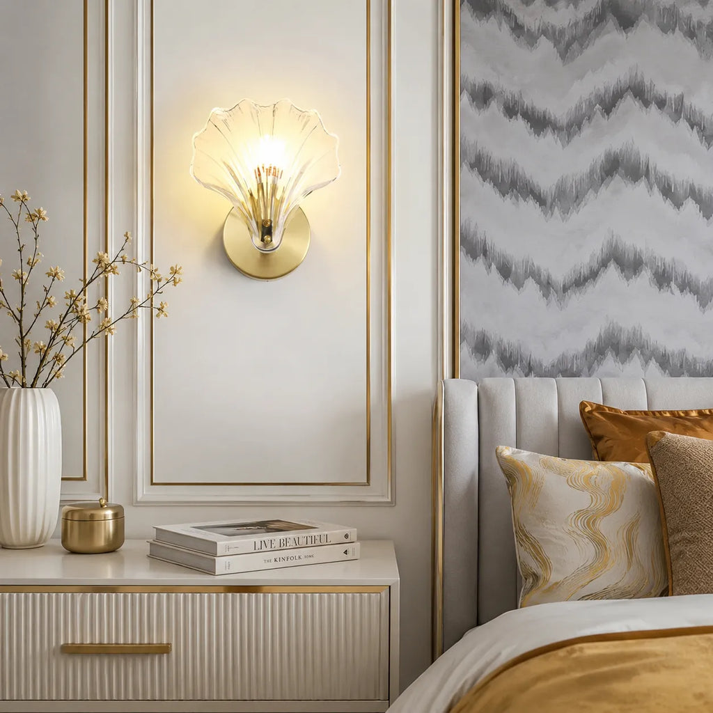 Romy Seashell Glass & Brass Wall Light