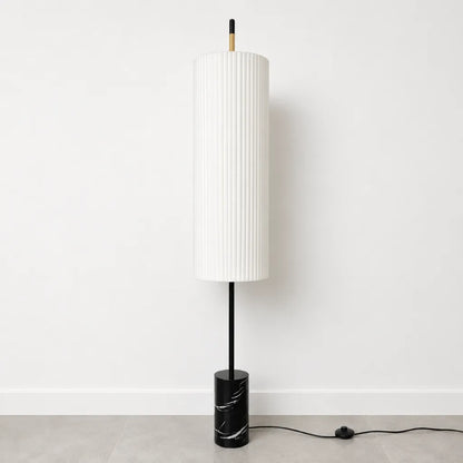 Hand-Knitted Fabric Marble Floor Lamp