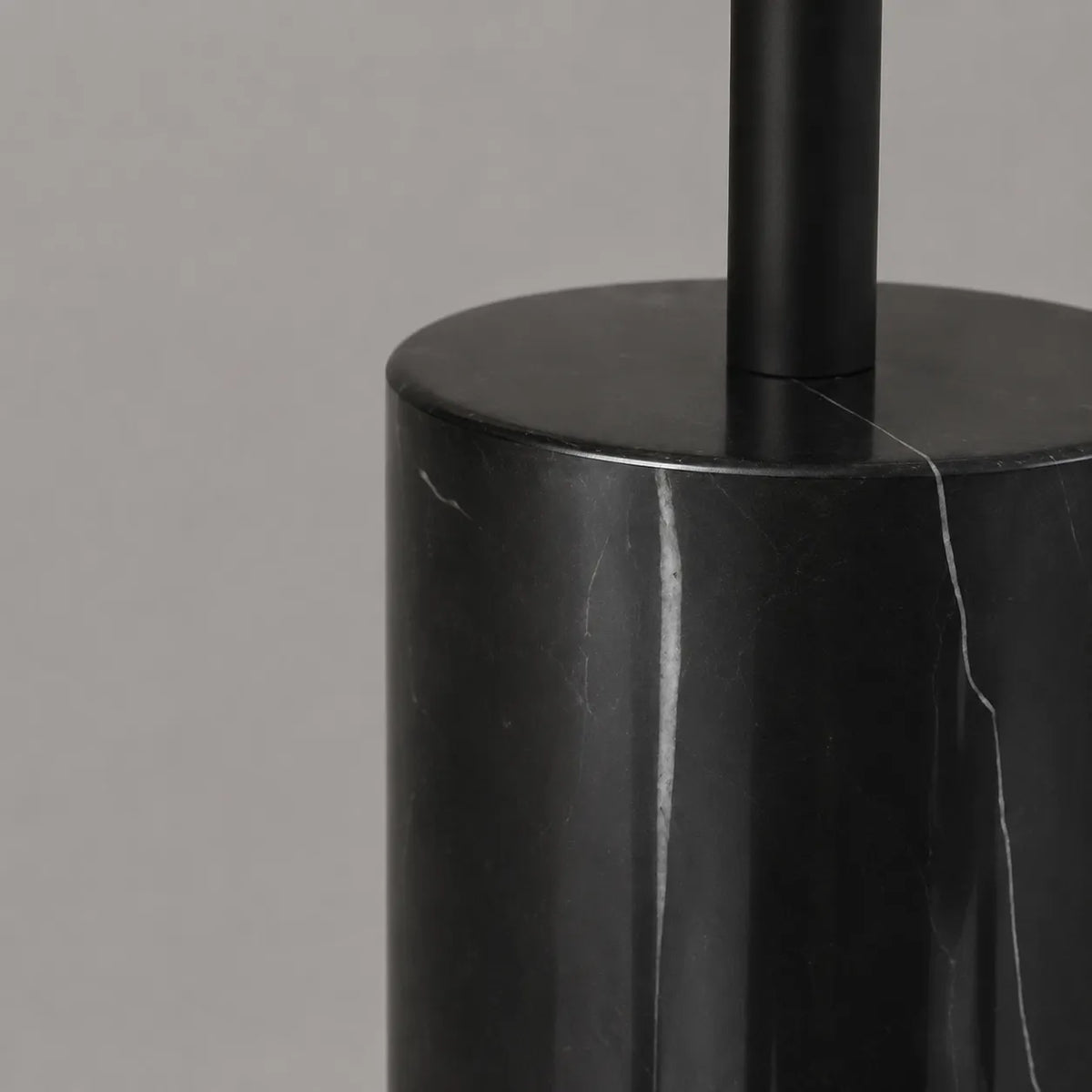 Farah Minimalist Hand-Knitted Fabric & Marble Floor Lamp