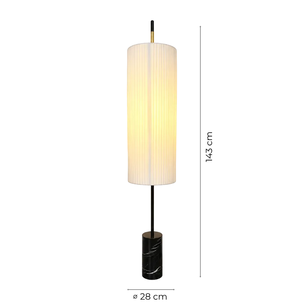 Hand-Knitted Fabric Marble Floor Lamp