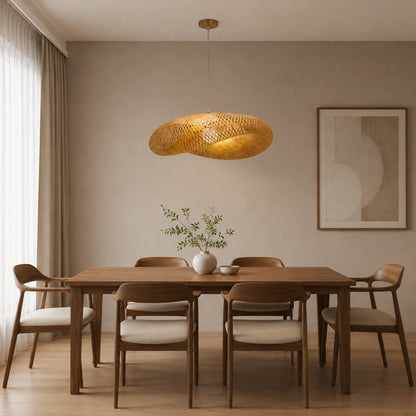 Avaora Handwoven Natural Bamboo Pendant Light