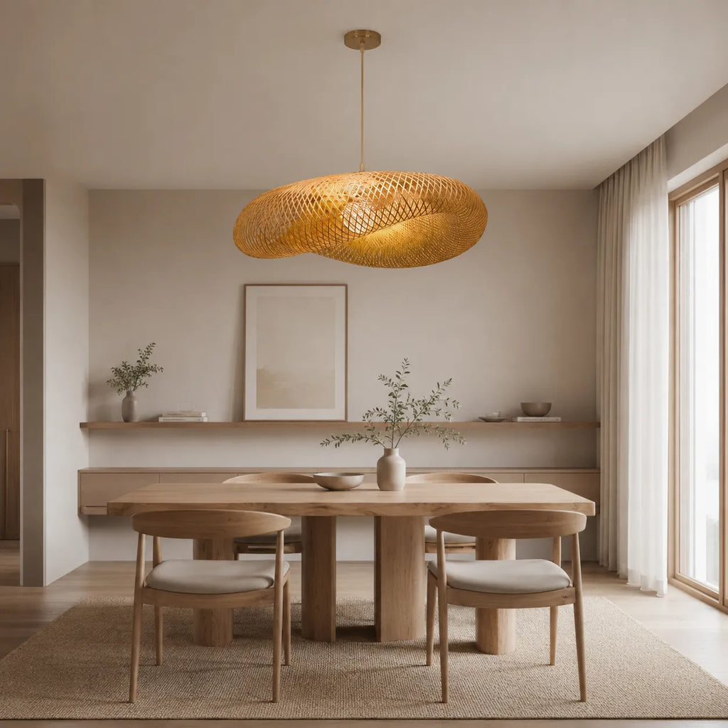 Avaora Handwoven Bamboo & Rattan Pendant Light