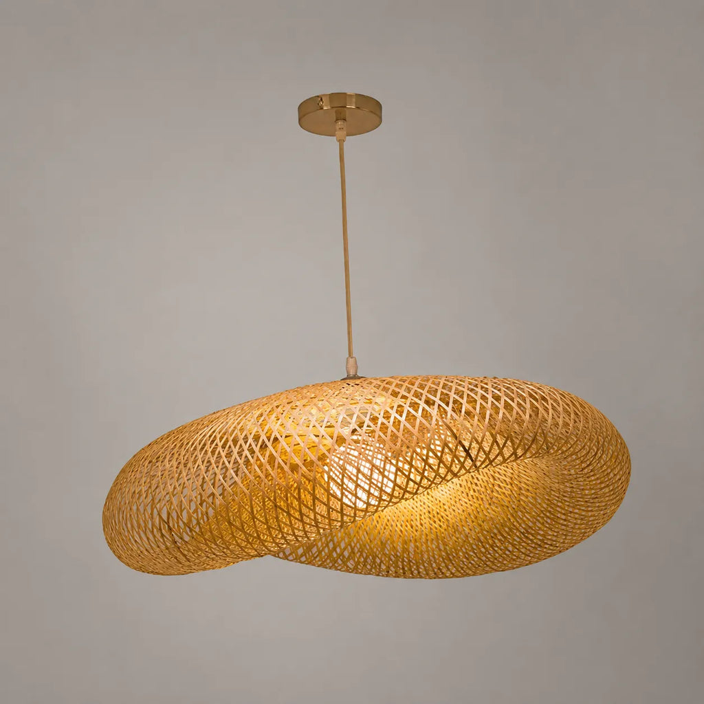Avaora Handwoven Bamboo & Rattan Pendant Light