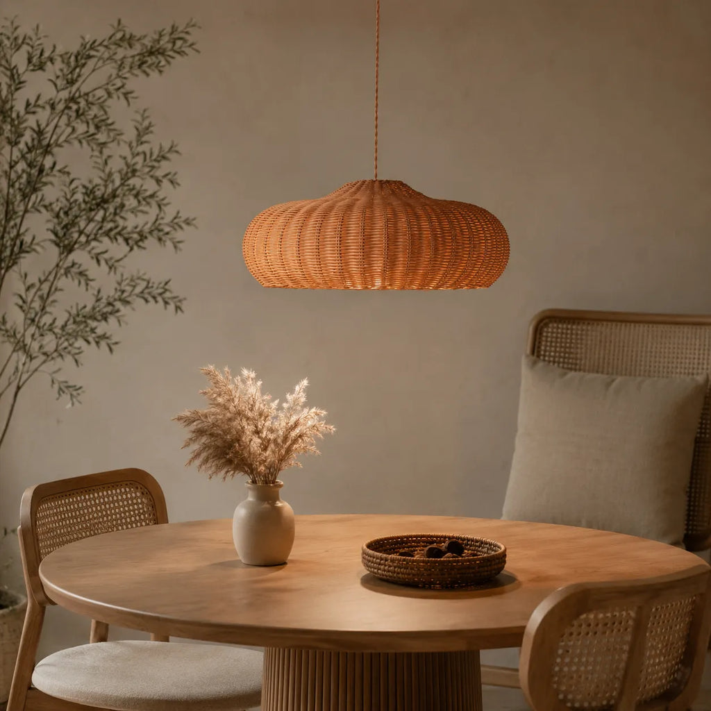 Bexley Vintage Handwoven Rattan Pendant Light