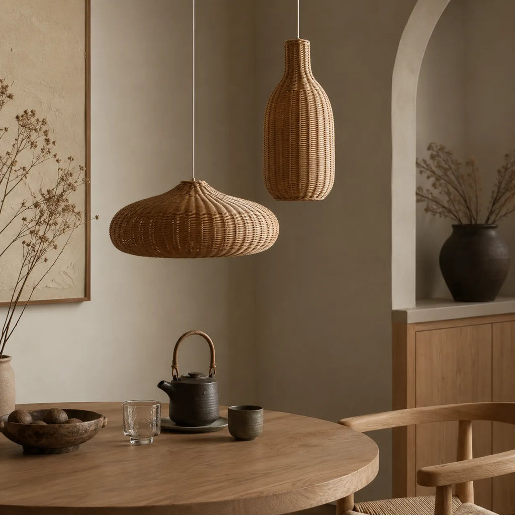 Bexley Vintage Handwoven Rattan Pendant Light