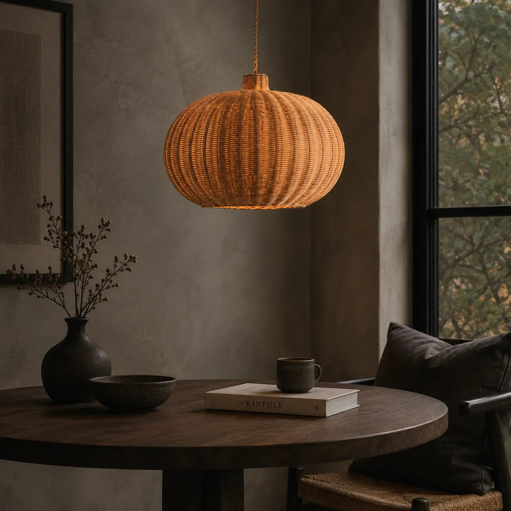 Bexley Vintage Handwoven Rattan Pendant Light