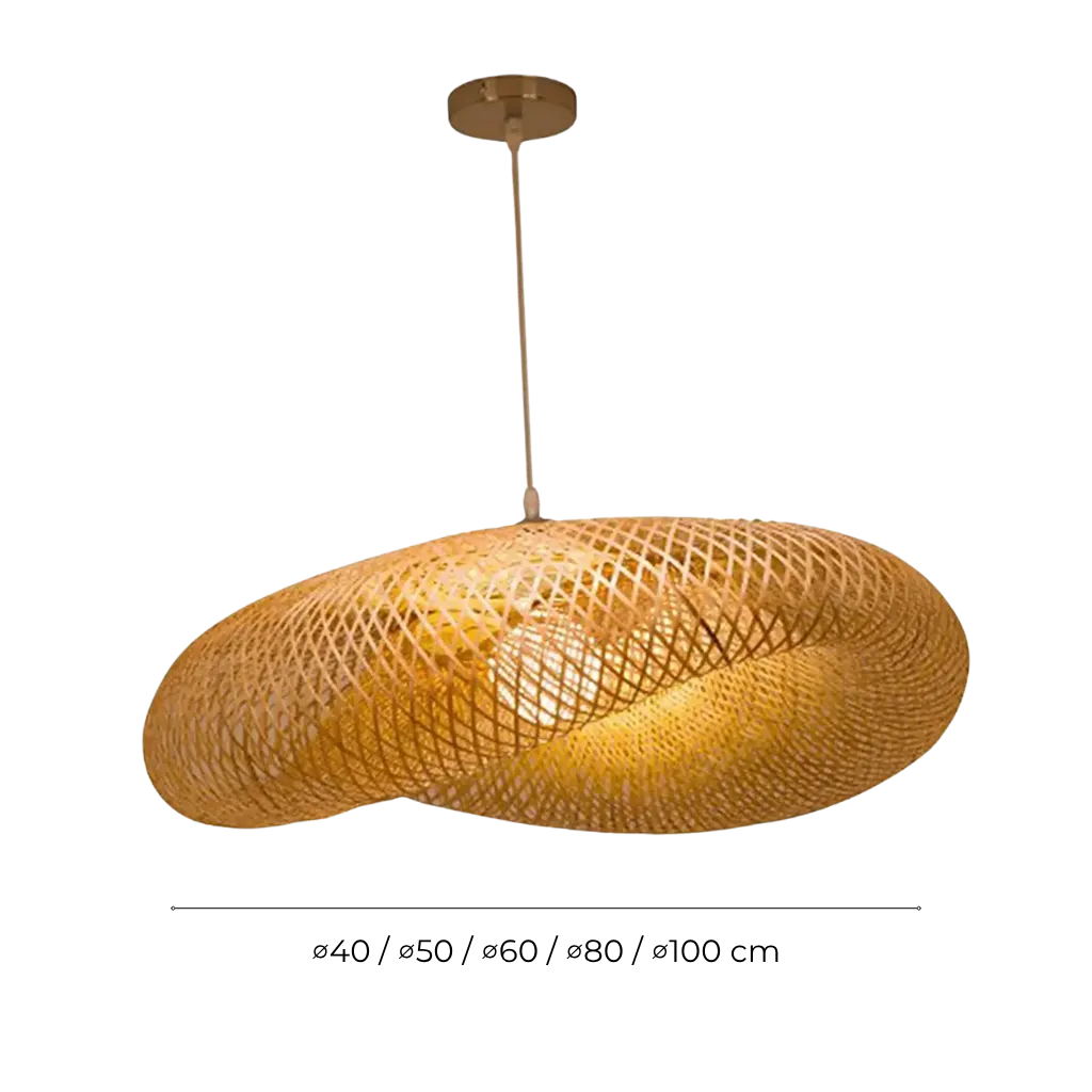 Avaora Handwoven Natural Bamboo Pendant Light