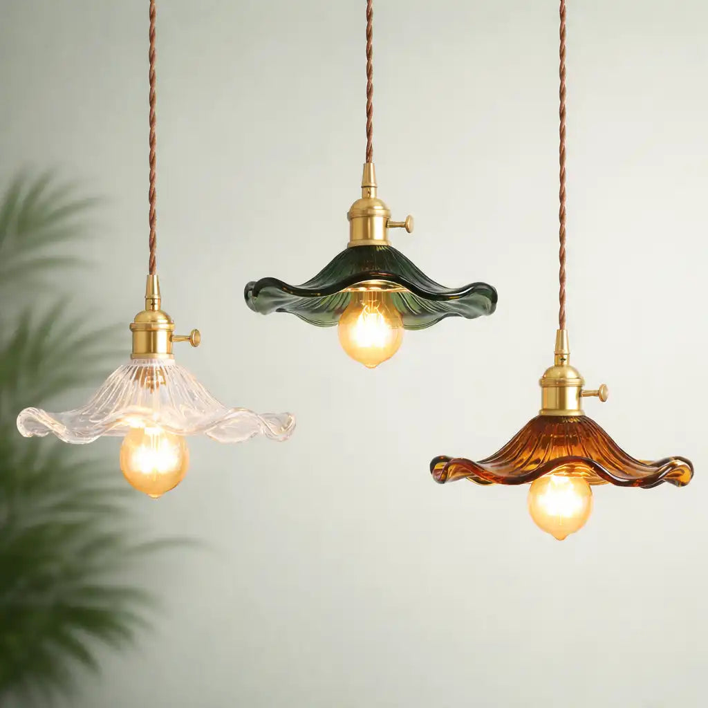 Hibiscus Modern Floral Glass Pendant Light