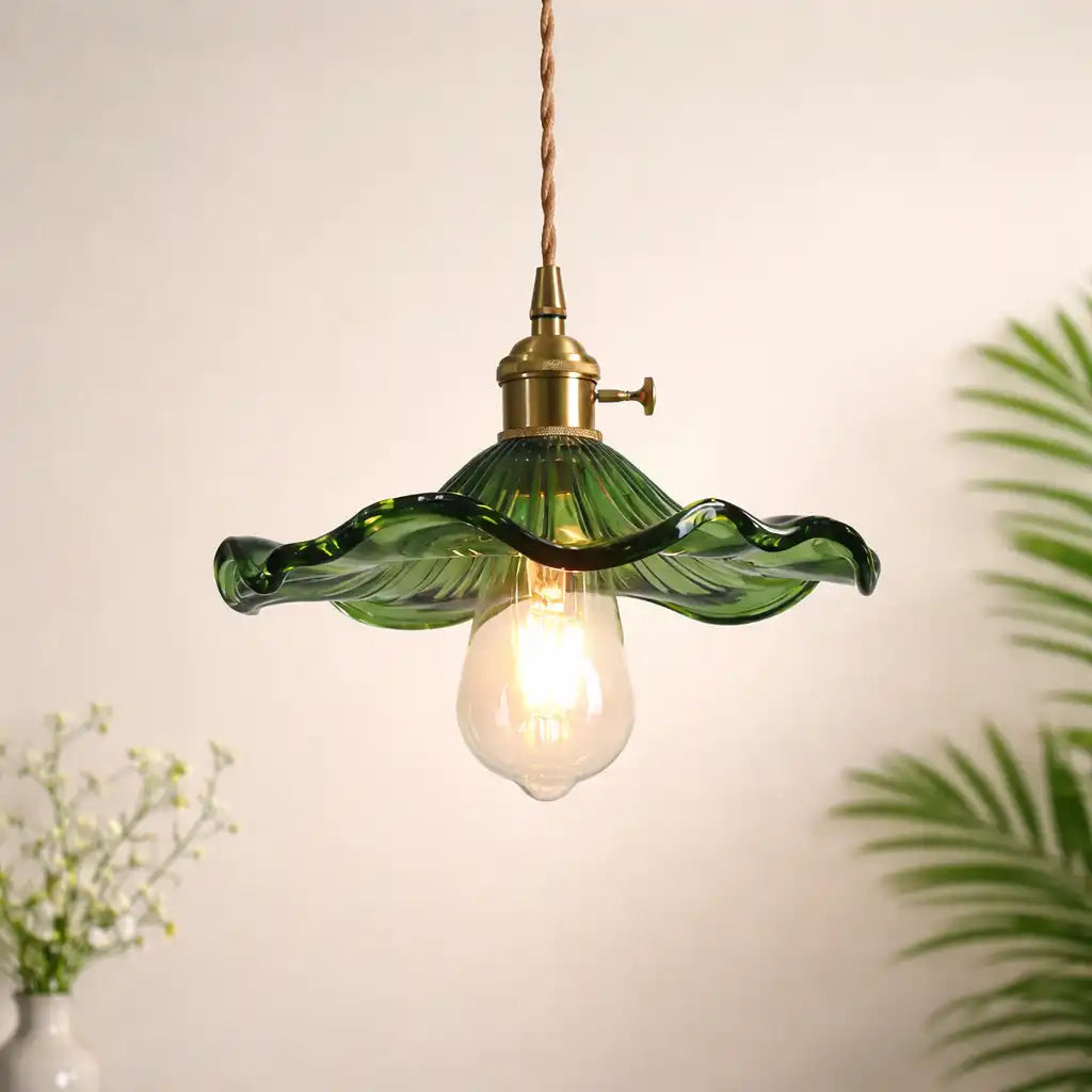 Hibiscus Modern Floral Glass Pendant Light