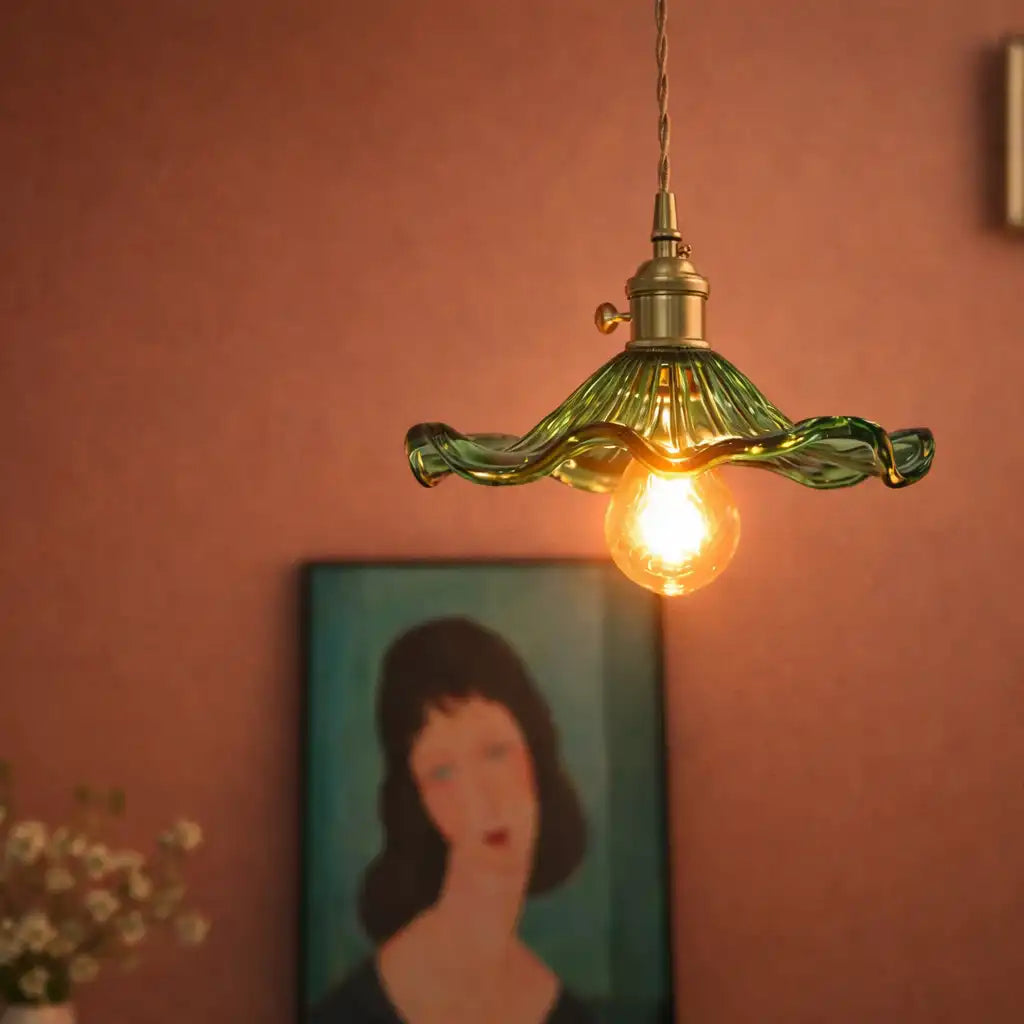 Hibiscus Modern Floral Glass Pendant Light