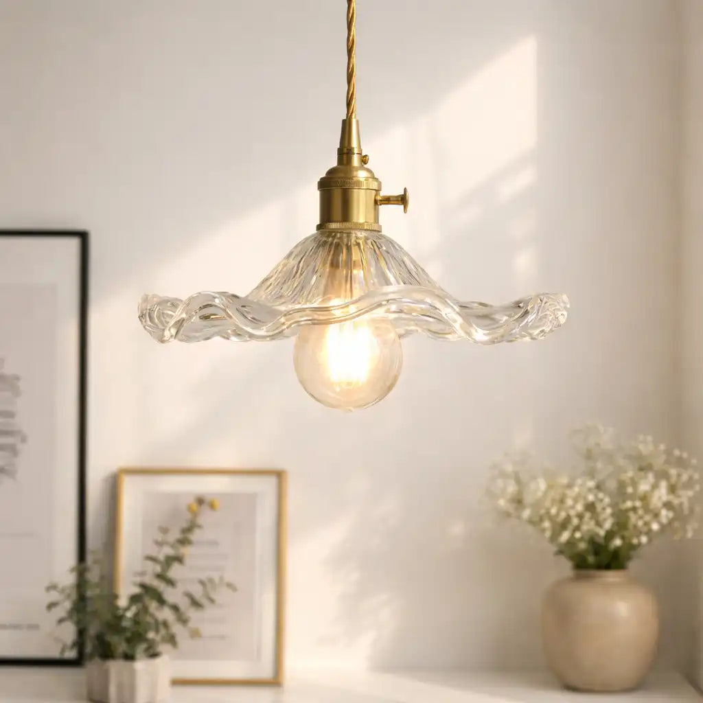 Hibiscus Modern Floral Glass Pendant Light