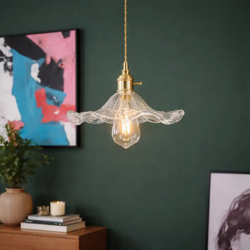 Hibiscus Modern Floral Glass Pendant Light