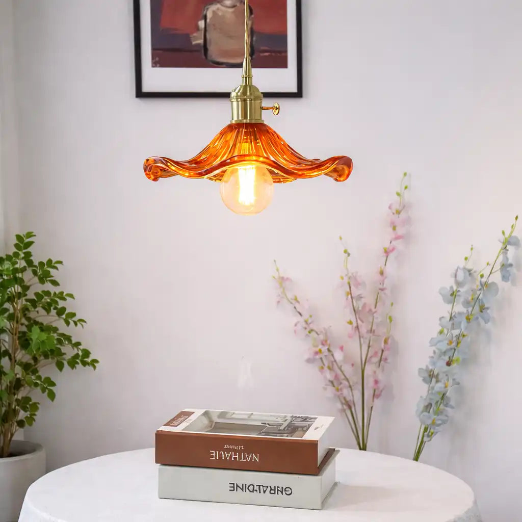 Hibiscus Modern Floral Glass Pendant Light
