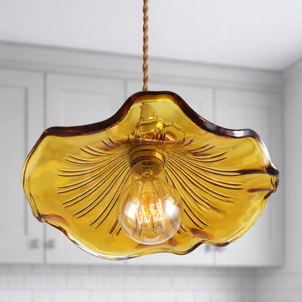 Hibiscus Modern Floral Glass Pendant Light