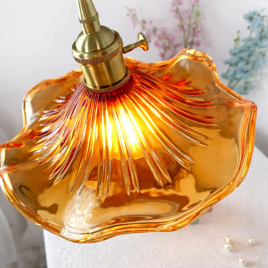 Hibiscus Modern Floral Glass Pendant Light