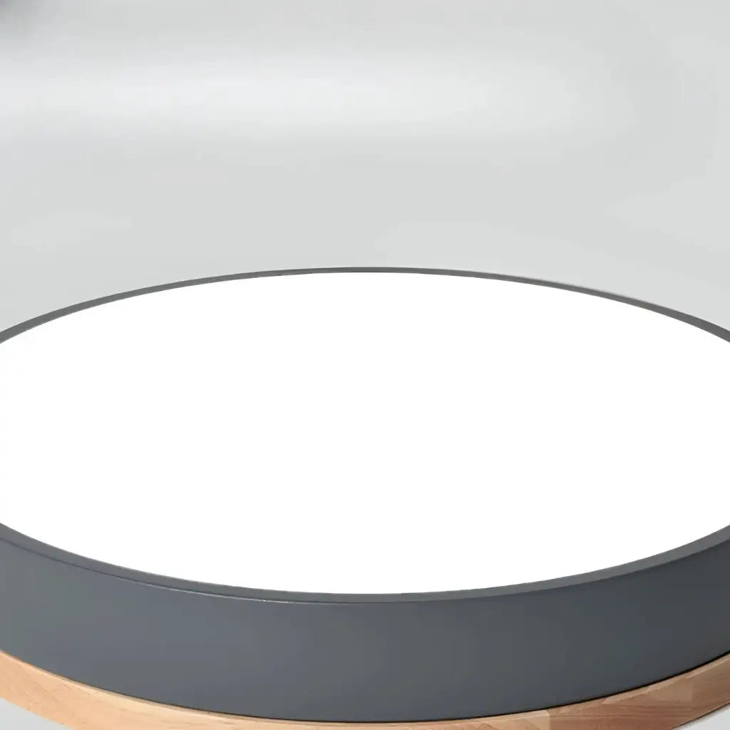 Horizon Japandi Wood Accent LED Flush Mount Ceiling Light