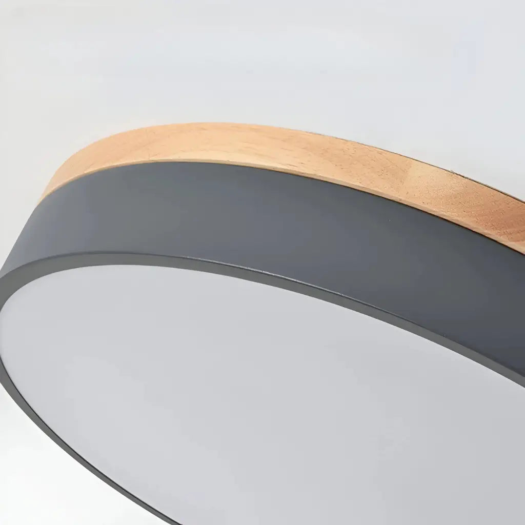 Horizon Japandi Wood Accent LED Flush Mount Ceiling Light