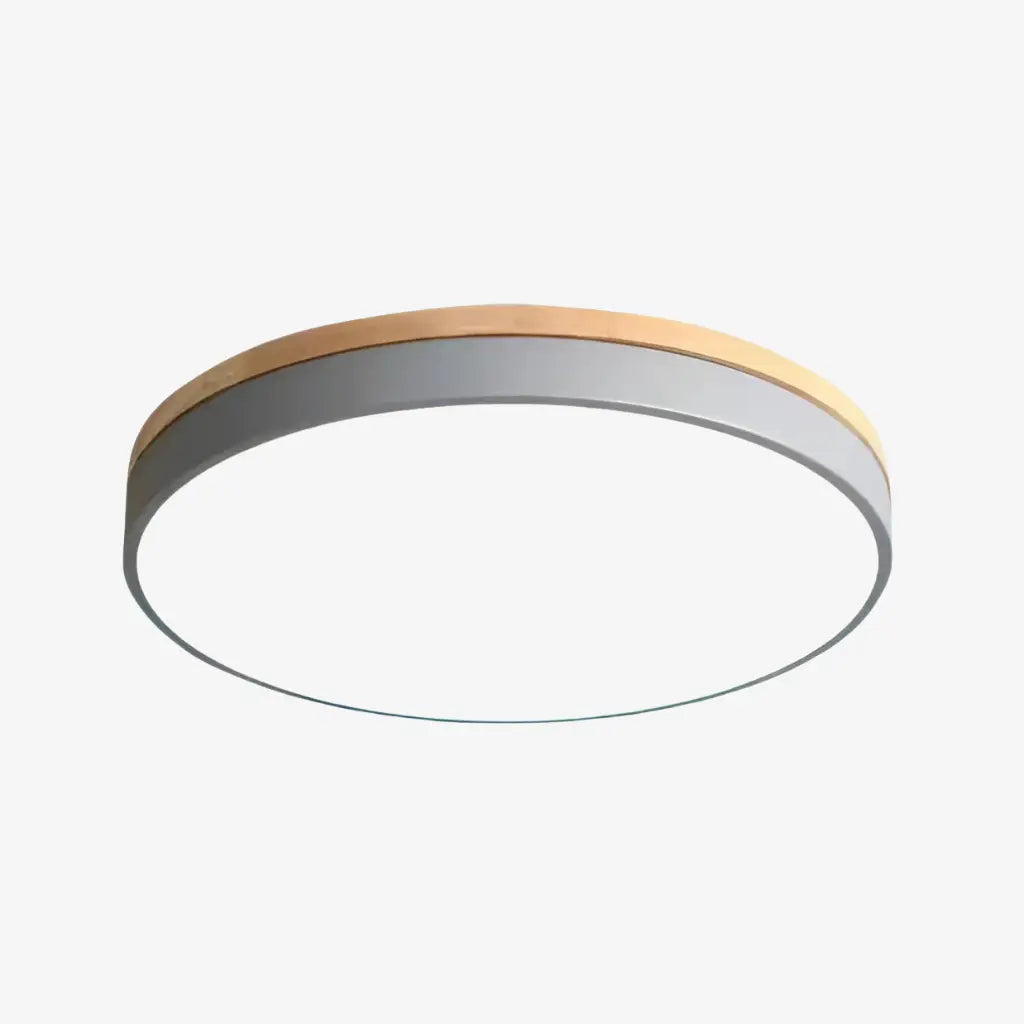 Horizon Japandi Wood Accent LED Flush Mount Ceiling Light