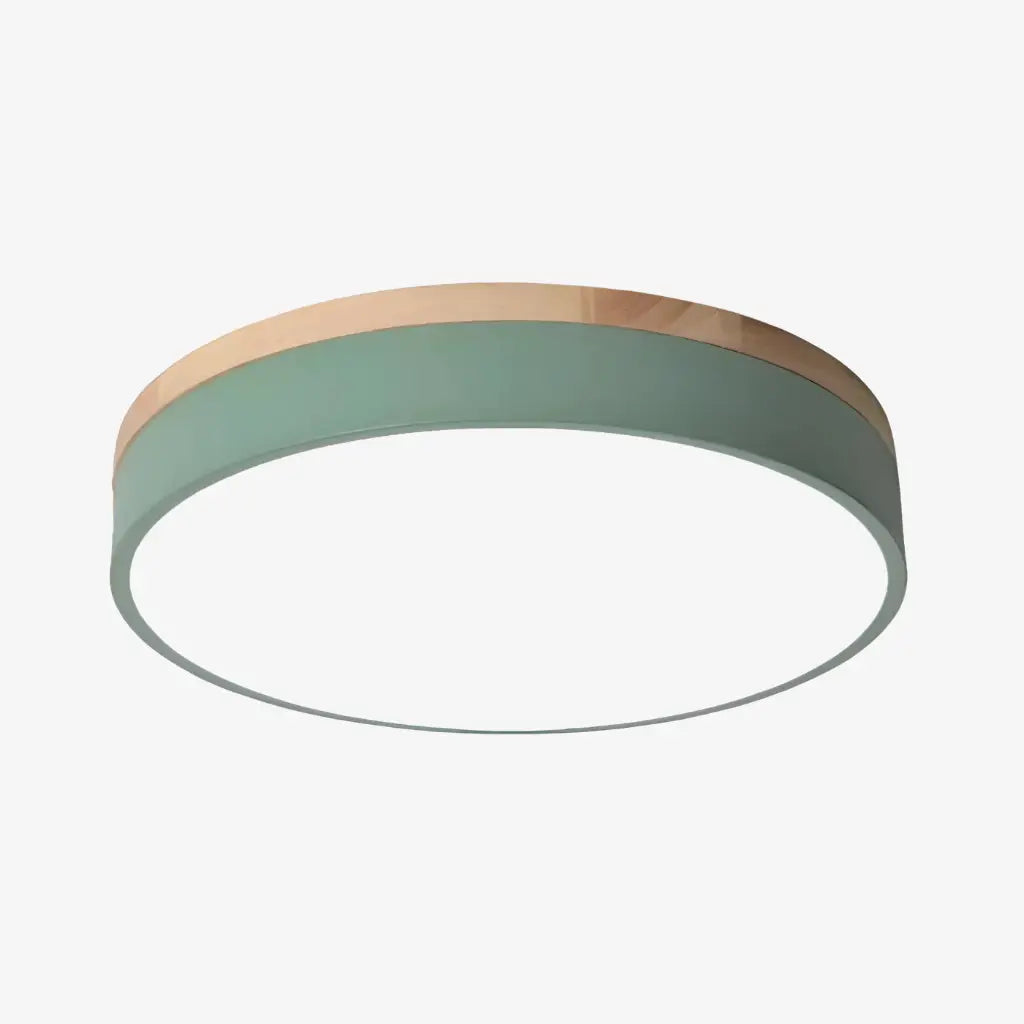 Horizon Japandi Wood Accent LED Flush Mount Ceiling Light