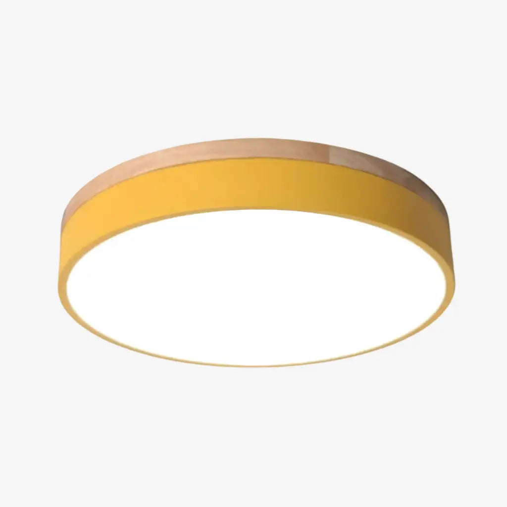 Horizon Japandi Wood Accent LED Flush Mount Ceiling Light