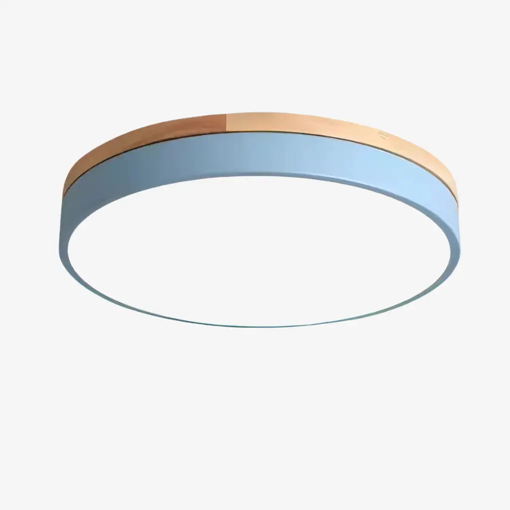 Horizon Japandi Wood Accent LED Flush Mount Ceiling Light