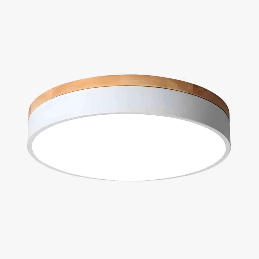 Horizon Japandi Wood Accent LED Flush Mount Ceiling Light