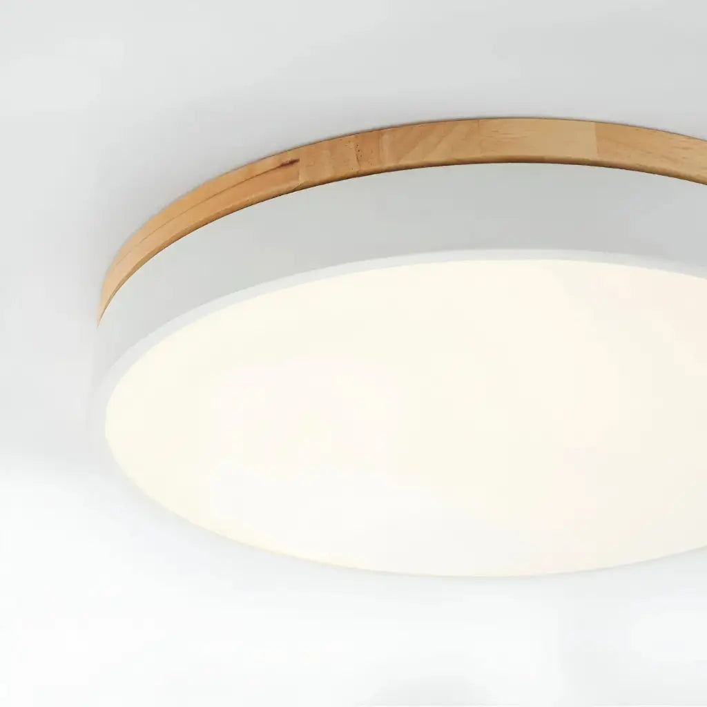 Horizon Japandi Wood Accent LED Flush Mount Ceiling Light