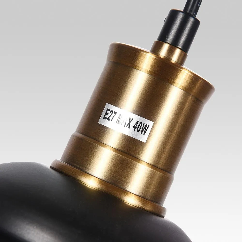 Fleur Industrial Black Metal Dome Pendant Light